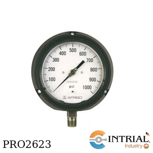 [RF130PG,D102(87916102)(0a16bar)] MANOMETRO FENOLICO, 0 a 16 ba, 4 ½ “, 316Ti/316 L, ½ NPT- Inferior