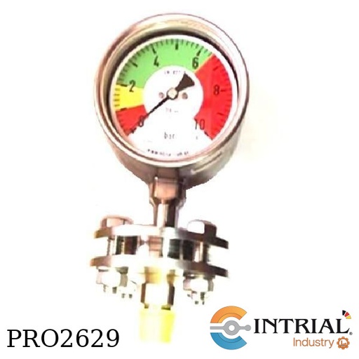 [RF100Ch-D402-86765402+MD30-31417W-] MANÓMETRO TIPO BOURDON PARA APLICACIONES QUÍMICAS, 0 a 10 bar (0 a 145 PSI), 4''(100 mm) , 1.0 PRECI