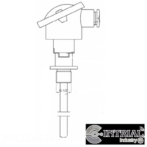 [RTD2PT4SCHENK-B-1-2-160-10(B2000800e)] SCREW-IN THERMOMETER, Thread: G 1/2-1/2, Material MS-58