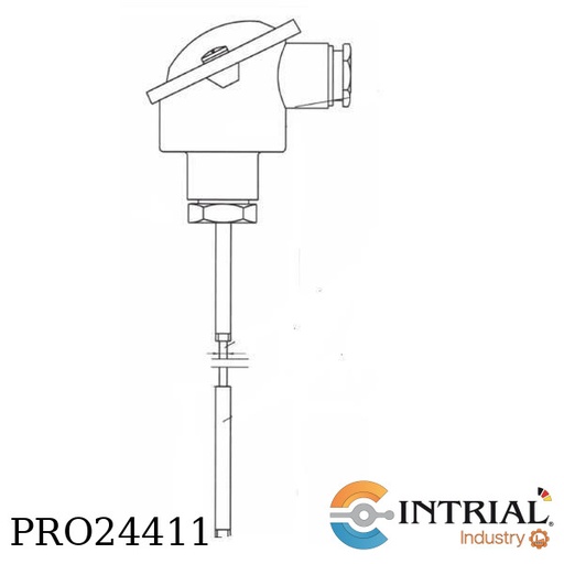 [RTD2PT4SCHENK-B-60-6-1-2M(B2000820e)] MANTEL-WIDERSTANDSTHERMOMETER, stainless steel Conneetion Head Form B