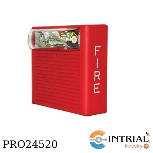 [ASWP-2475W-FR] WEATHERPROOF HORN STROBES, 24 VDC,  75 CANDELA, RED