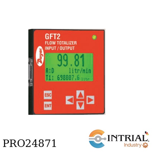[GFT2-05-RS232] Flow Totalizer, 0 to 5 VDC, ±0.1% FS., 12 to 26 VDC.