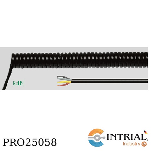 [790019] PUR spiral cables black, Largo 5 m