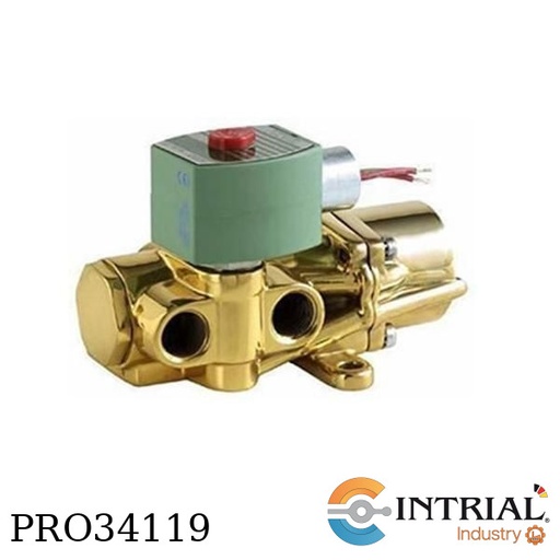 [EF8344G1] VALVULA SOLENOIDE, 10 - 250 PSI, BRASS, 24 VDC.