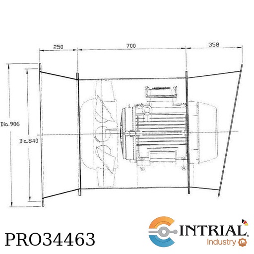 [22267] VENTILADOR AXIAL, 32.400m3/h, 98mmH2O,  40hp/3500rpm