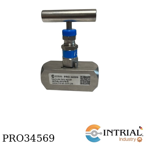 [INT-6L-V4-F8-5-1/2] Válvula tipo aguja, 1/2" NPT, 6000 psi