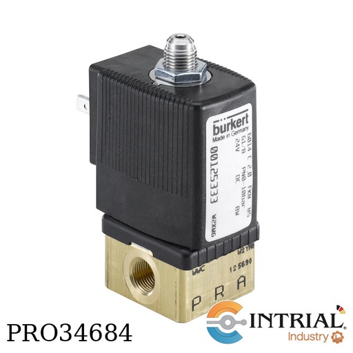 [6014] ​VALVULA SOLENOIDE DE 3/2 VIAS, Puerto roscado G 1/8, 8 vatios