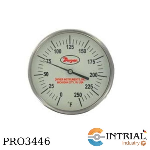 [GBTA560151(0A300&deg;F)] ​TERMOMETRO BIMETALICO  0 A 300 °F, DIAL 5", NPT DE 1/2 "