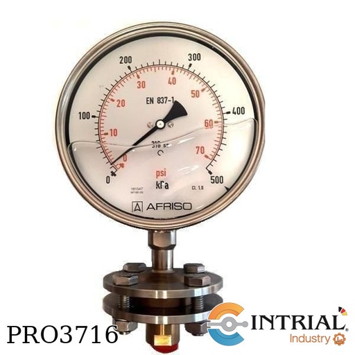 [PRO3716] Manomero con sello y PFA (0 a 500 KPa), 6 Pulg, SS