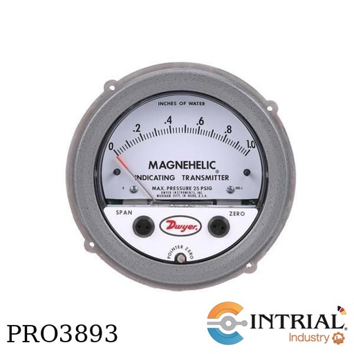 [605-10] ​MAGNEHELIC Diferential Pressure, 0-10" columna de agua, 2 psi (13.79 kPa), 4”