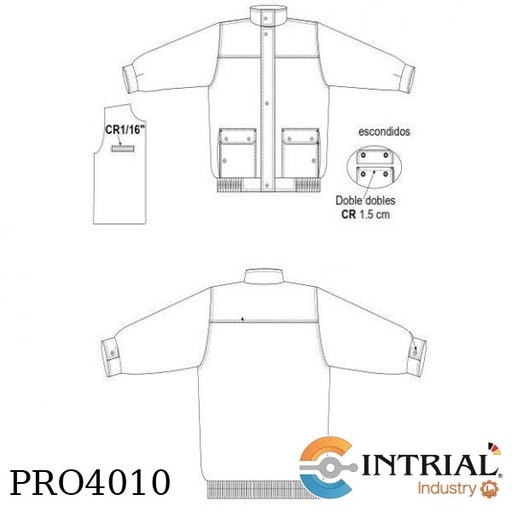 [CAS2-TL-CV(R)] Casaca antiflama , Talla L , ATPV 9.0 cal/cm2