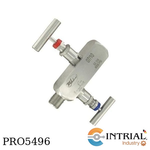 [BBV-0N] 2-VALVE BLOCK MANIFOLD, 316 SS;, 1/2  male NPT