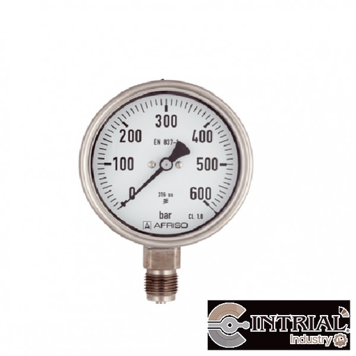 [RF160ChD402(0-160bar)(0-2320psi)] Manometro 6" Dial, inferior, acero 1/2 npt 160bar