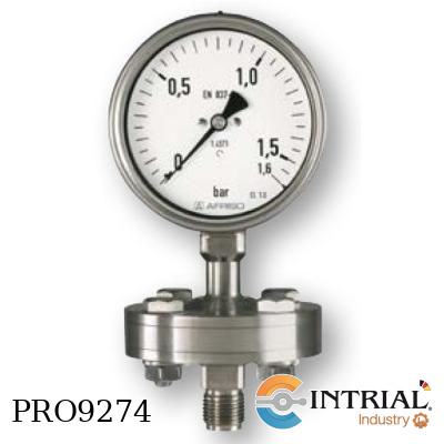 [RF100Ch;D402(0a6bar)(85214402)+MD] Manometro 4" Dial, inferior, acero 1/2 npt 6bar, sello