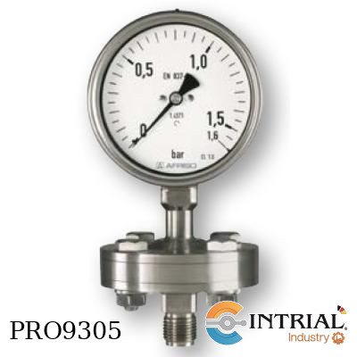 [RF160Ch;D402(85266402)+MD30(31417W)] Manometro 6" Dial, inferior, acero G1/2 16bar sello md