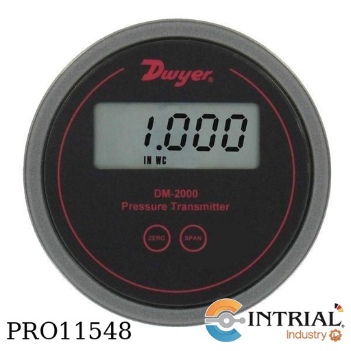 [DM-2003-LCD] DIFFERENTIAL PRESSURE TRANSMITTER,  0 to 0.500" w.c., ±1% FS at 70°F.