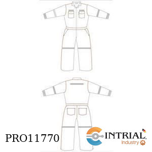 [OVE-DOB-TL-CL1-CAT3/31.2-N7-S] Overol Mameluco DOBLE TELA Antiflama, Talla L , Clase 1 , Categoria 3 , ATPV=31.2 Cal/cm2