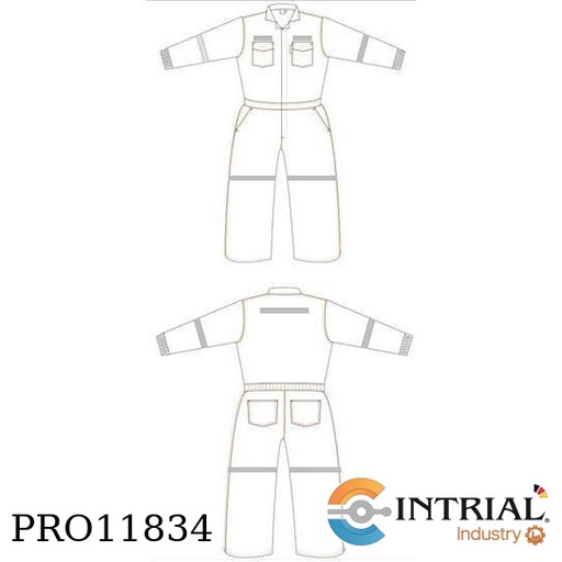 [OVE-NOR-TM-CL1-CAT2/9.0-N7-S] OVEROL Antiflama NORMAL, inhertemente anti-llama Talla M, CL1, HRC2 (nivel de ATPV , 9, 0 cal/cm2, H