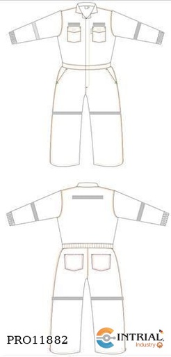 [OVE-TER-TL-CL1-CAT4/40.4-N7-S] Overol antiflama , Talla L , Clase 1 , Categoria 4 ,ATPV , 40.4 cal/cm2