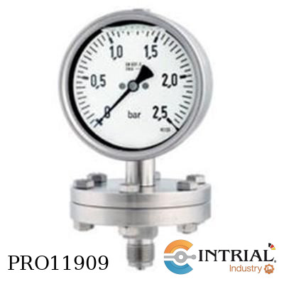 [RF160Ch,D402(85265402)+MD30(31417W)] MANOMETRO, D:160mm, 0-10BAR, 1/2" NPT, CON GLICERINA, CON DIAFRAGMA, PN 25