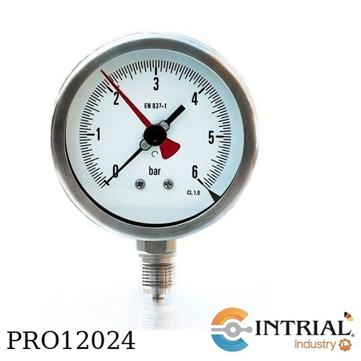 [PRO12024] Manometro ;0 a 2000 PSI, ½ NPT, dial 100 mm