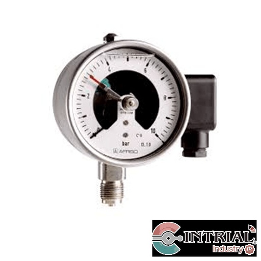 [RF100ChMK2-D402(87662402)+1-2NPT] ​MANÓMETRO CON CONTACTO ELÉCTRICO, 0/2.5  bar, 100 mm (4”), 316 Ti / 316 L