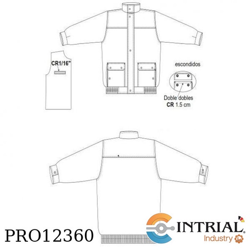 [CAS2-TXXXL-CV(R)] Casaca antiflama , Talla XXL , ATPV 9.0 cal/cm2,