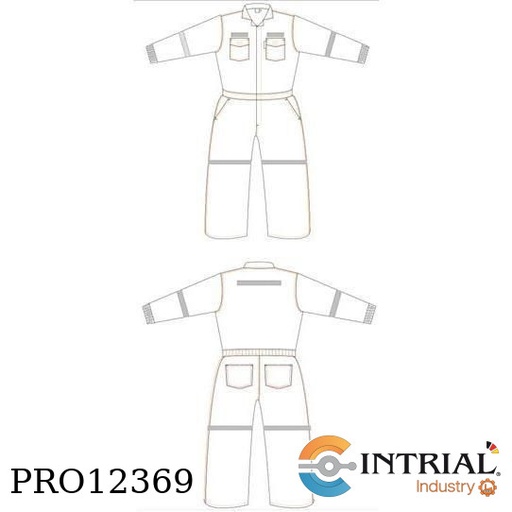 [OVE-DOB-TM-CL1-CAT3/31.2-N7-S] Overol Mameluco DOBLE TELA Antiflama, Talla M , Clase 1 , Categoria 3 , ATPV=31.2 cal/cm2