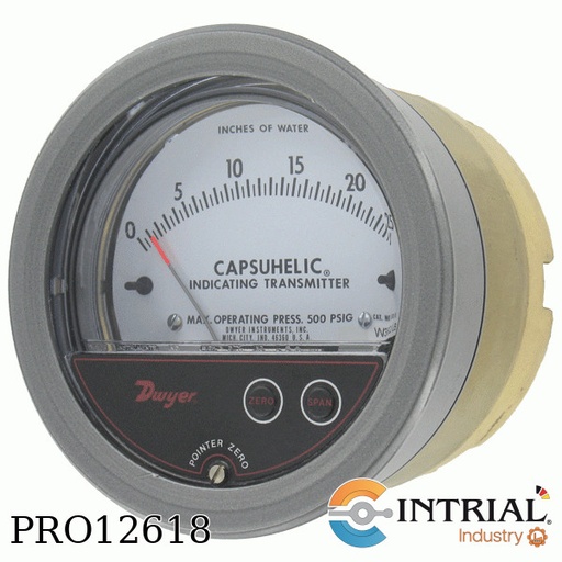 [631B-3] CAPSUHELIC® WET/WET DIFFERENTIAL PRESSURE TRANSMITTER, 0 to 5 In w.c.,  ±3% of full-scale at 70°F