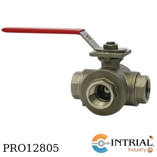 [WE31-EHD00-T1] ​3-WAY NPT STAINLESS STEEL BALL VALVE, 316 SS; 3-way NPT,