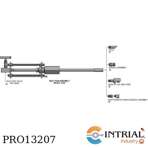 [6330-36-1] COSASCO Retractable Injection Tube Assembly 36" Lenght w/Safety Clamp