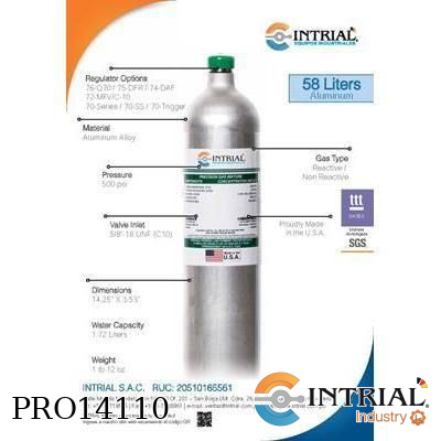 [GP-58L-111-5] Gas Calibraqción 58L 5 ppm NO2 in Nitrogen Balance (Gas Patrón)